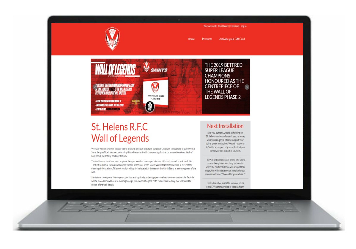 St Helen Home Page Laptop